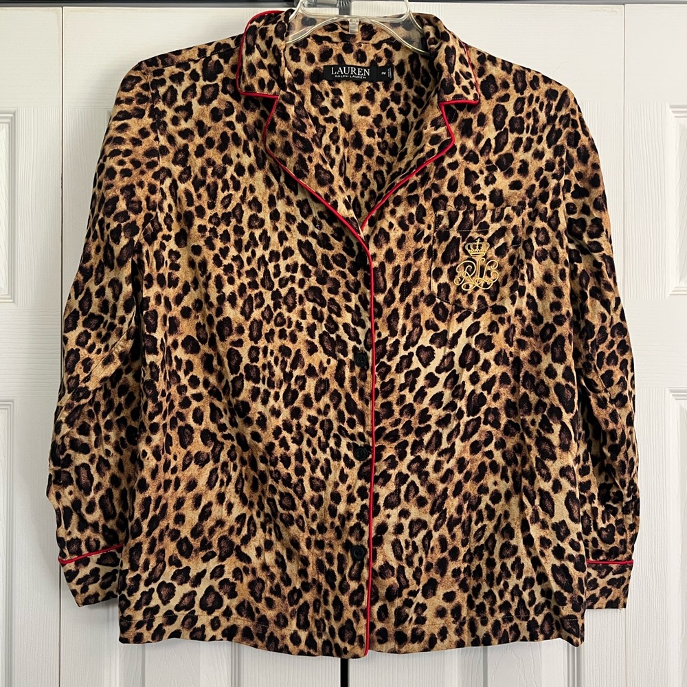 Ralph Lauren Cheetah Print Pajama shirt